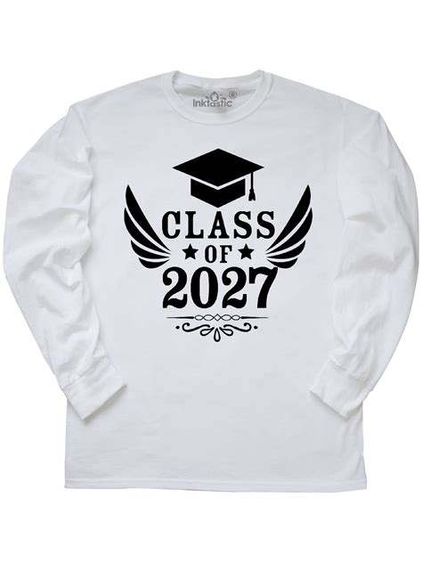Inktastic Class Of 2027 With Graduation Cap And Wings Long Sleeve T