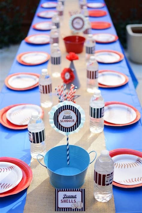 A baseball themed centerpiece is another fantastic and super easy way to infuse baseball into your party decor and can be done quickly and very inexpensively. Kara's Party Ideas Home-ONE + Baseball themed birthday ...