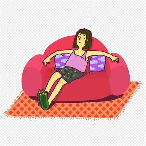 Otaku Lazy Cartoon Character Sitting And Resting Png Imagepicture Free