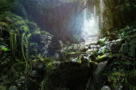 Jungle Ruins By Axl99 On Deviantart Environment Concept Art Concept