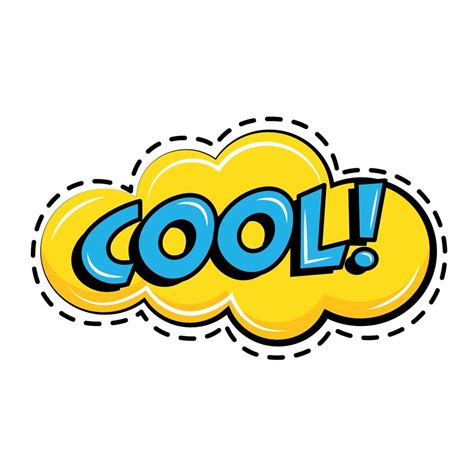 Cool Word In Cloud Pop Art Sticker Icon 1931950 Vector Art At Vecteezy