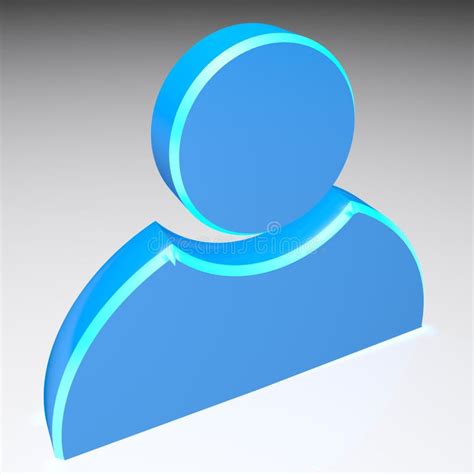 Icon For Profile Blue On White Background 3d Rendering Illustration