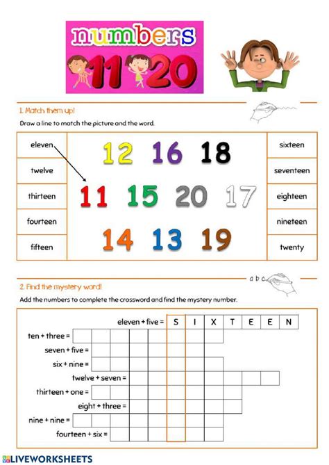 Numbers 11 To 20 Ficha Interactiva Teaching Vocabulary Learning