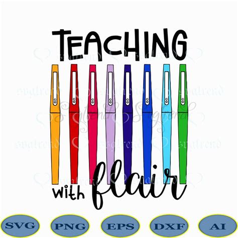 Teaching With Flair Svg, Teacher Appreciation Svg, Teacher Svg, Teacher vector, Teacher Red Svg ...