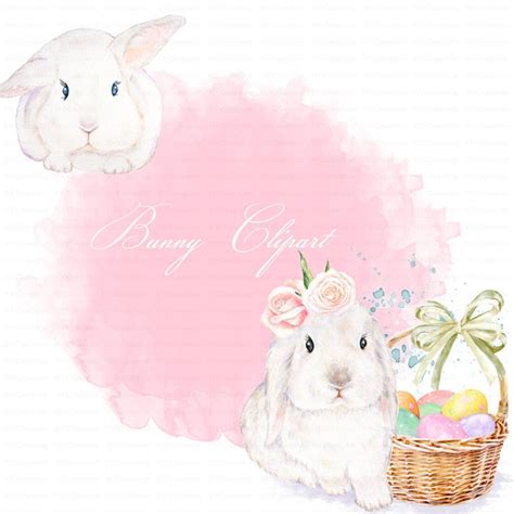 Watercolor Easter Rabbit Clipart Hand Drawn Bunny Etsy Rabbit Clipart