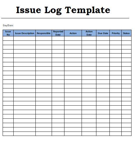 When you have to look after a lot of things at the same time the chances of risks and issues may also increase. 9+ Issue Log Template | Templates printable free ...