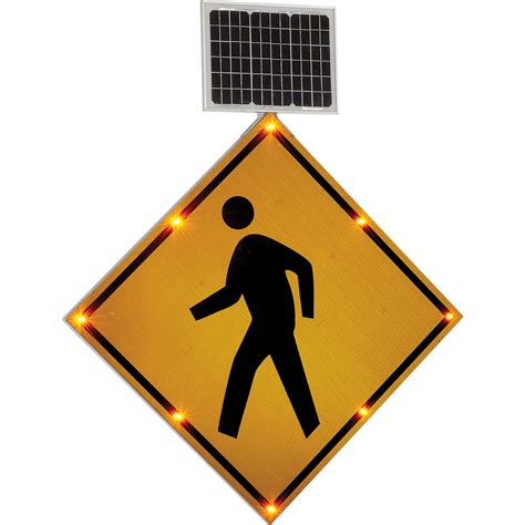 Solar Powered Flashing Led Pedestrian Crossing Sign Diamond Walmart