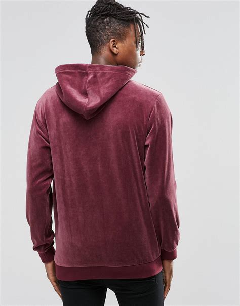 Adidas Originals Cotton Archive Velour Hoodie Ay9228 In Red For Men Lyst