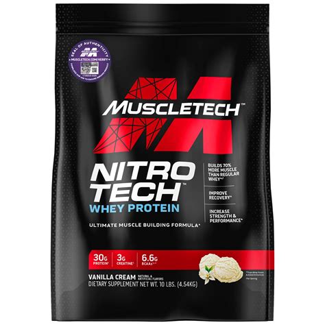 Muscletech Nitro Tech Whey Protein Vanilla 10 LB Enhance Muscle