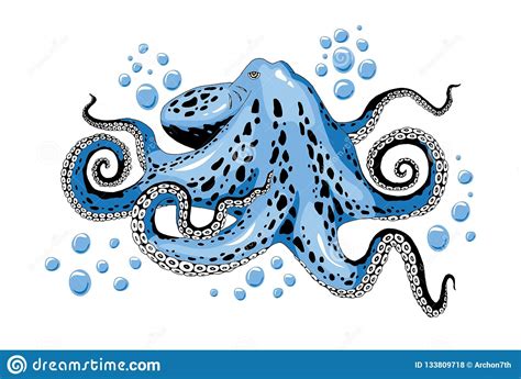 Doctor octopus (real name dr. Cartoon Skye Blue Octopus Clip-art Isolated On White ...