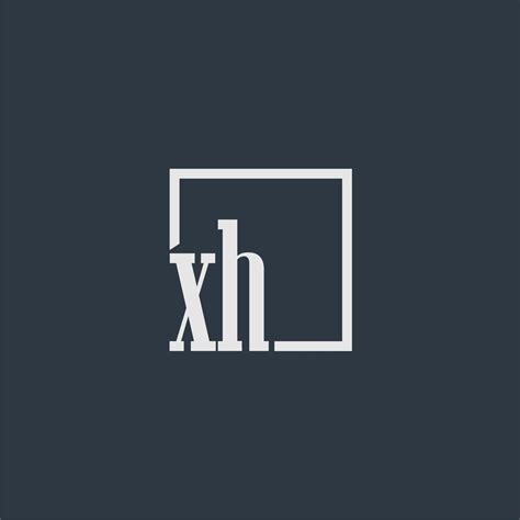 Xh Initial Monogram Logo With Rectangle Style Dsign 13103207 Vector Art