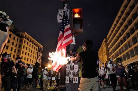 Trump Demands End To Flag Burning As Protests Flare Again Near White