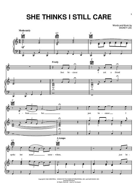 She Thinks I Still Care Sheet Music By Elvis Presley George Jones For Pianovocalchords
