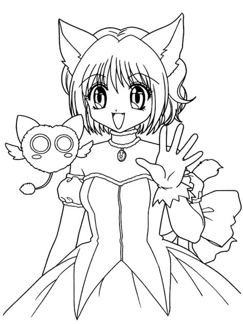 Anime Girl Neko Coloring Pages