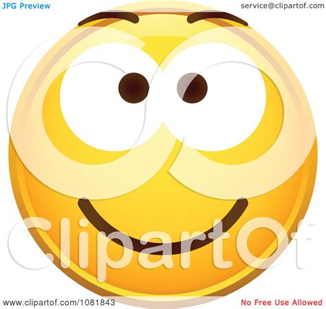 Clipart Yellow Smiley Emoticon Face With An Excited Expression