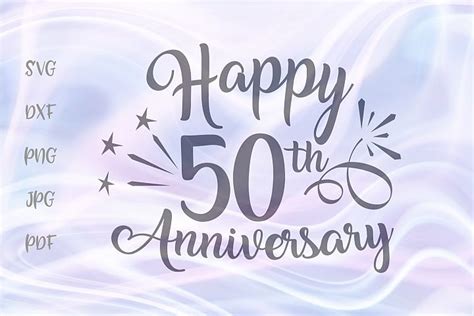 Download Happy 50th Anniversary Birthday SVG for Cricut Cut File DXF