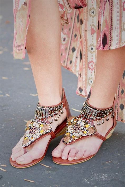 Boho Beaded Sandals Gucci Shoes Women Womens Flip Flops Low Wedge