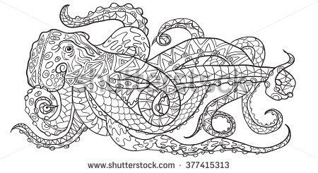 Weitere ideen zu riesenkalmar, kalmar, schnittmuster für stofftiere. Octopus Coloring Pages for Adults, mandala coloring pages to print ... | Anti stress coloring ...