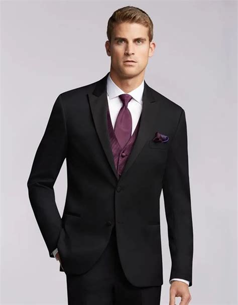 Classic Style Customized Groom Tuxedos Black Peak Lapel Two