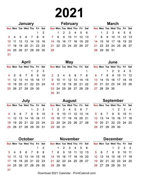 Calendar 2021, with federal holidays and free printable calendar templates in word (.docx), excel (.xlsx) suitable for appointments and engagements, as yearly, monthly or weekly planner, activity click on a bank holiday for further information about this bank holiday, including dates for future years. 2021 Calendar - Print Calendar