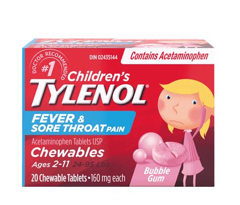 Childrens Tylenol® Fever And Sore Throat Pain Chewables