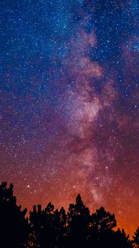 Download Beautiful Night Starry Sky Milky Way Wallpaper 1080x1920