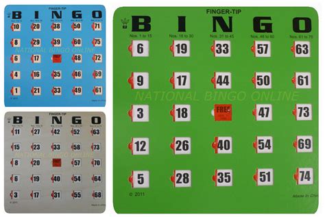 Finger Tip Bingo Cards