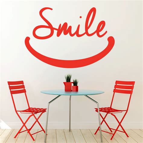 Smile Wall Sticker Inspirational Quotes Wall Decal School Office Home Decor