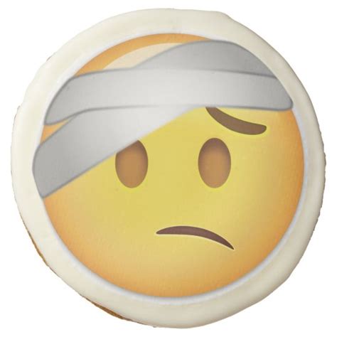 Face With Head Bandage Emoji Sugar Cookie