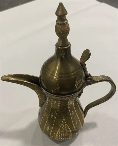 Antique Copper Brass Dallah Coffee Pot Arabic Turkish Middle Eastern
