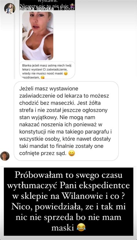We did not find results for: Blanka Lipińska o noszeniu maseczek. "Nie będę się ...