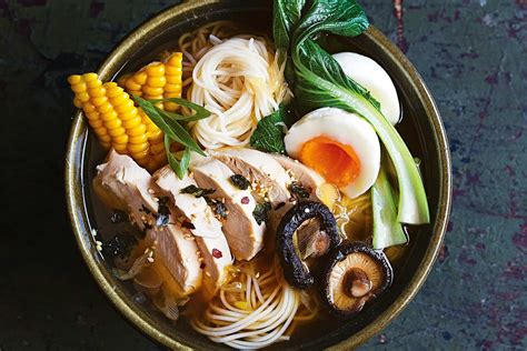 A Delicious Shoyu Ramen Bowl With Chicken And Vegetables Shoyu Is