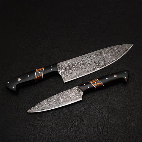 Damascus Chef Knife Set 2 Piece 9184 Black Forge Knives Touch