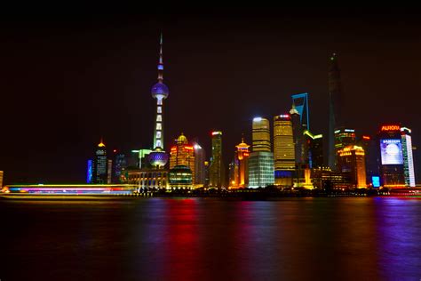 Oriental Pearl Tower Shanghai At Night Pudong Hd Wallpaper