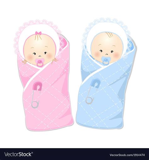 Newborn Baby Girl And Boy Isolated On White Background Download A Free