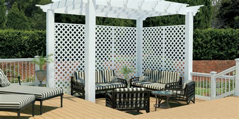 Pictures of decks with lattice. Composite deck with white lattice pergola | Pergola ...