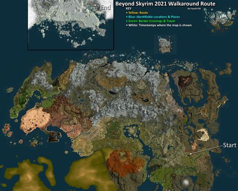 Map Of The Route Traveled During The Beyond Skyrim 2021 Walkaround