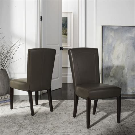 Ken Beige Leather Dining Side Chair Set Of 2