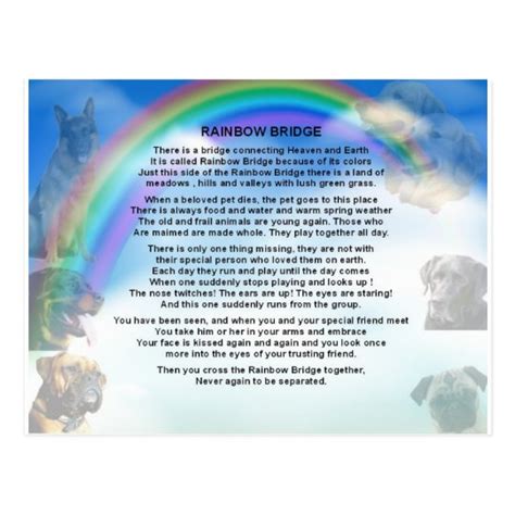 Postal Poema del puente del arco iris | Zazzle.es