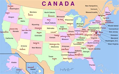 Mapa De Estados Unidos Estados Y Capitales Estados Unidos Estados Y