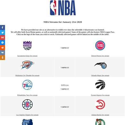 You can find us on reddit: ️ NBA-Streams.xyz - NBA Streams - Reddit Watch Basketball ...