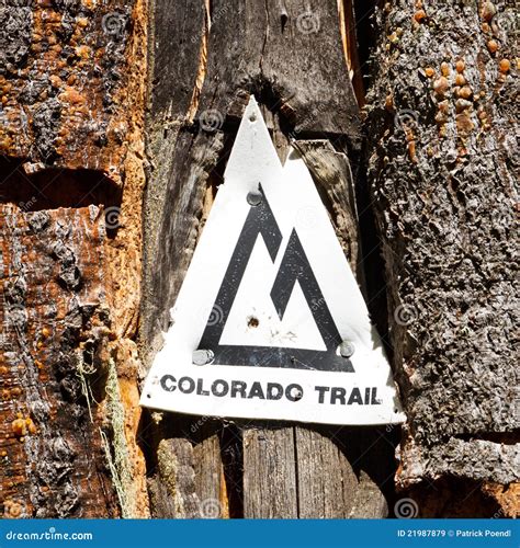 Colorado Trail Marker Stock Image Image Of Bark Sign 21987879