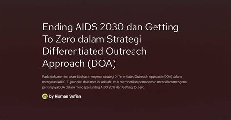 Ending Aids 2030 Dan Getting To Zero Dalam Strategi Differentiated