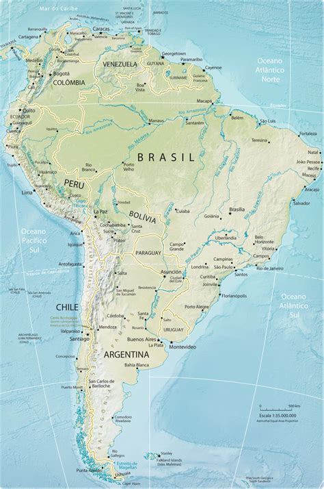 Mapa Da America Do Sul