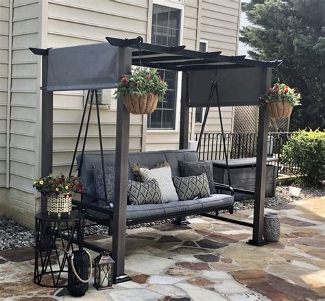 Offering a variety of styles, you can find outdoor chairs, patio seats, outdoor dining furniture and more at a price you'll love. Broyhill Patio Pergola Cushioned Daybed 3-Person Swing ...