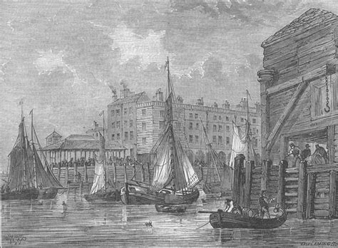 Lower Thames Street Billingsgate In 1820 London C1880 Old Antique Print