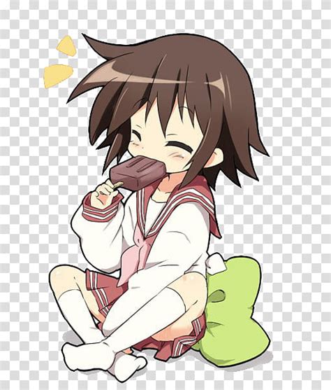 Chibi Anime Girl Eating Food