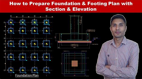 How To Prepare Foundation Plan And Footing Section Drawing Youtube
