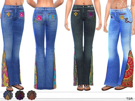 Flared Hippie Jeans By Ekinege At Tsr Sims 4 Updates