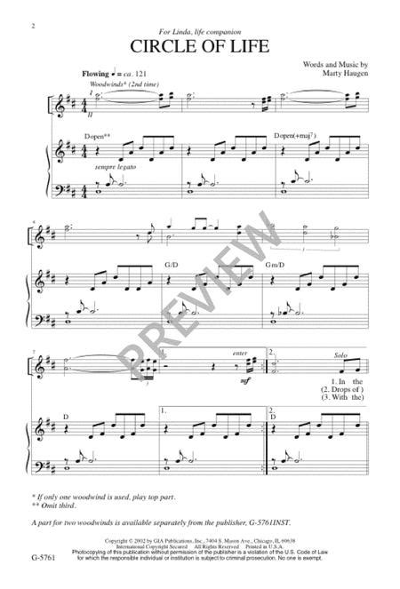 Circle Of Life By Marty Haugen Octavo Sheet Music For Satb Choir